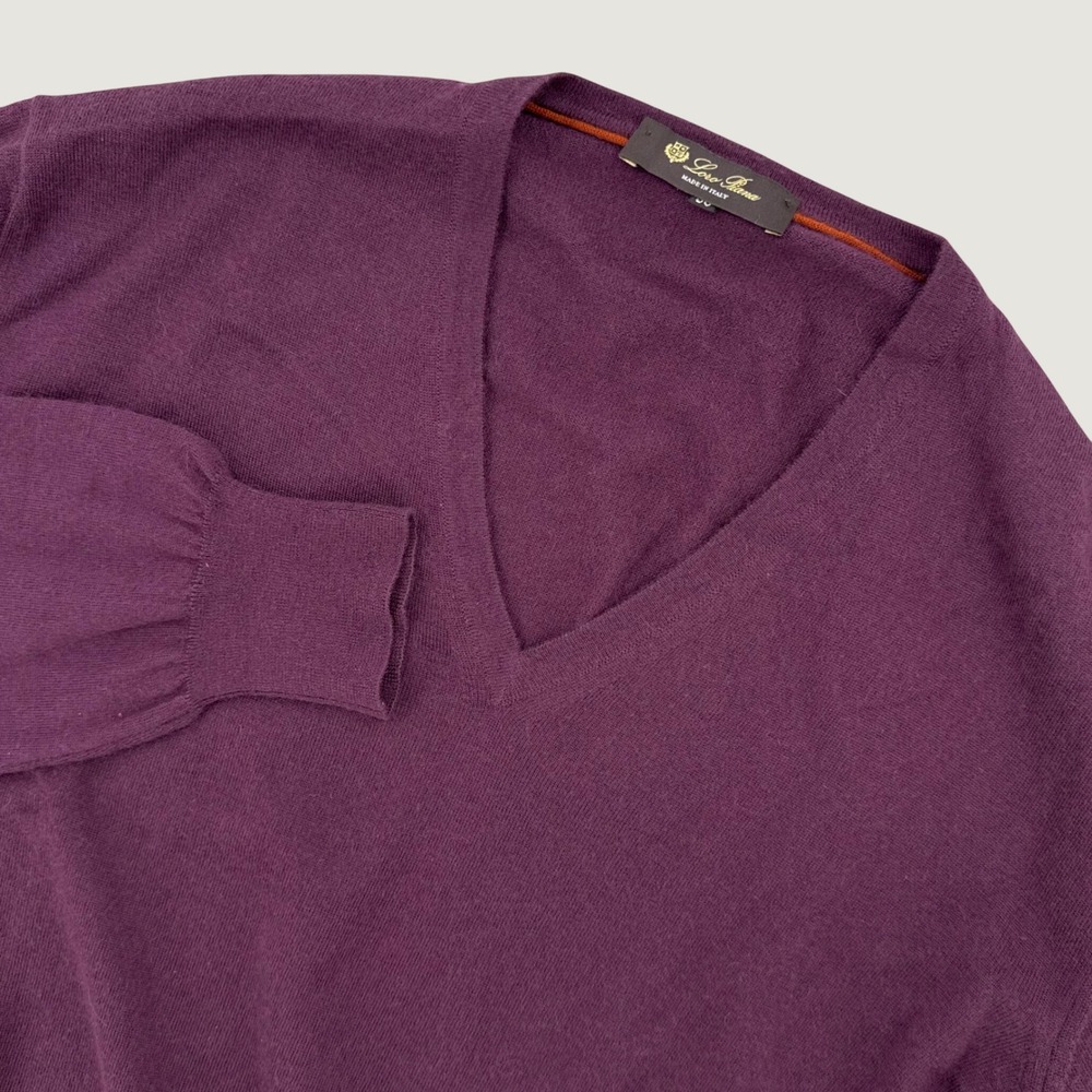 Loro Piana Cashmere V-Neck Sweater Jumper Mens Size 50 MadeItaly Purple Luxury